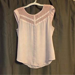 Candie's Barbiecore Pink and White Gingham Plaid Lace Sleeveless Blouse